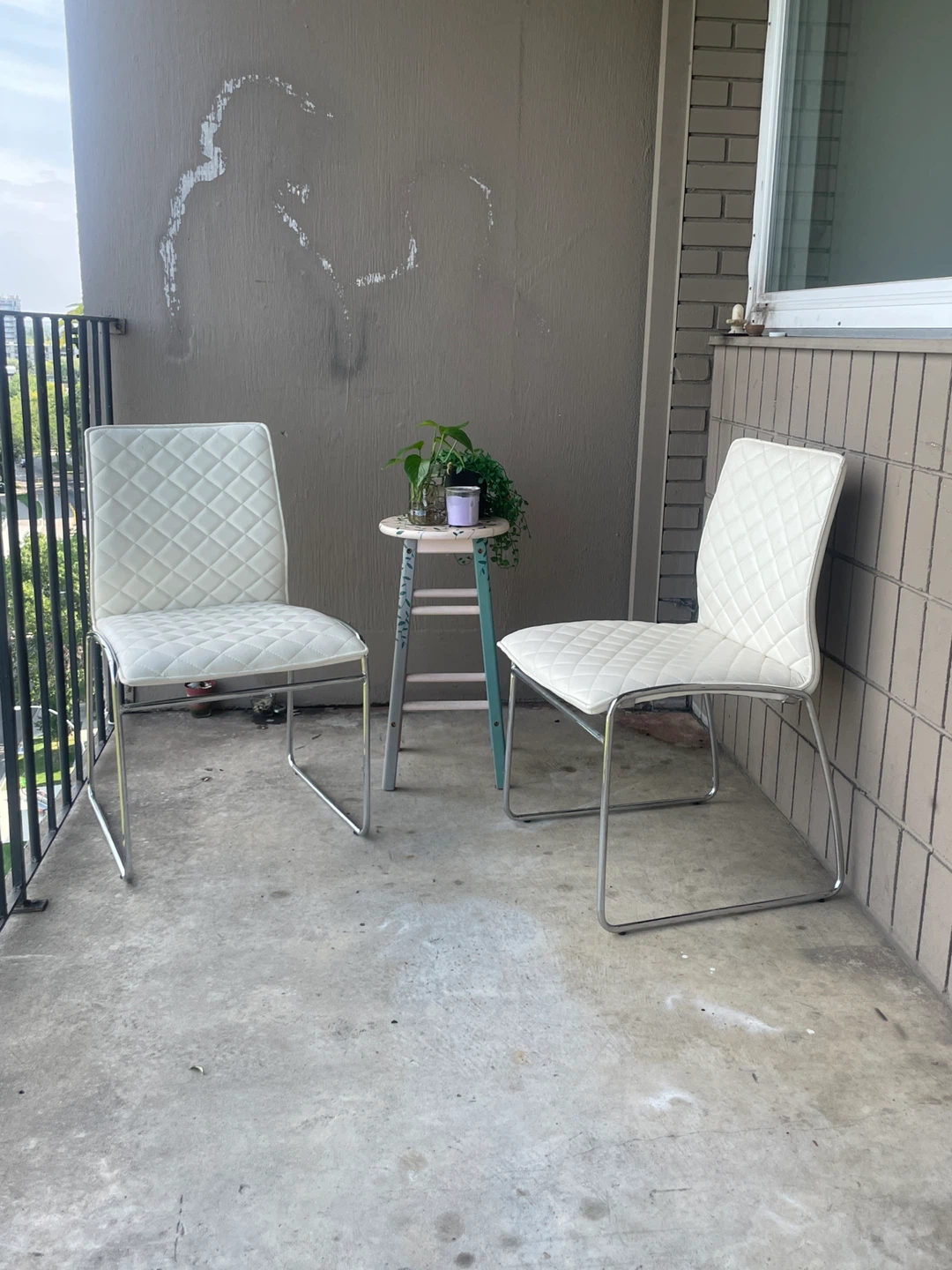 Outdoor Chairs and Hand-Painted Wooden Stool - photo 3