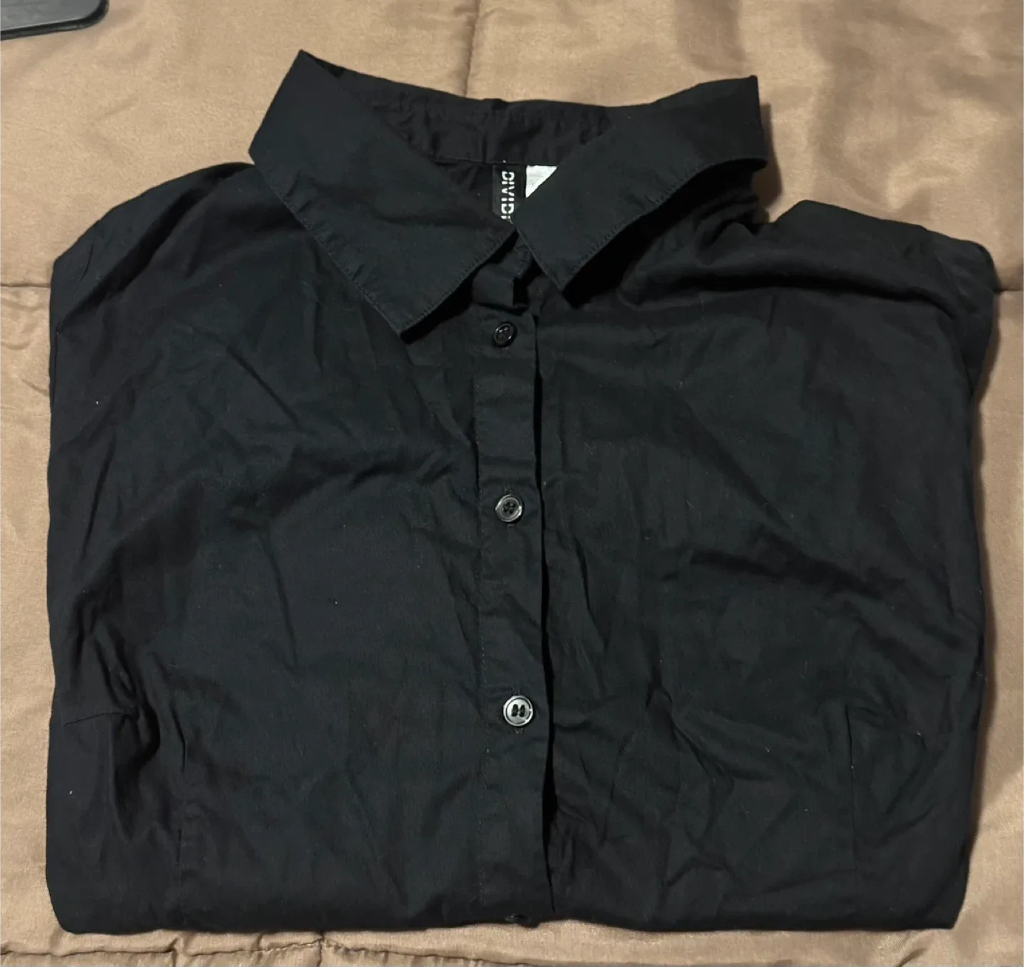 H&M Black Button-Up Shirt thumbnail