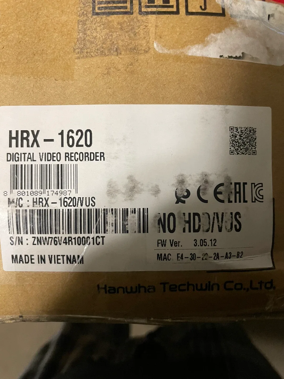 Hanwha Techwin HRX-1620 Digital Video Recorder - New