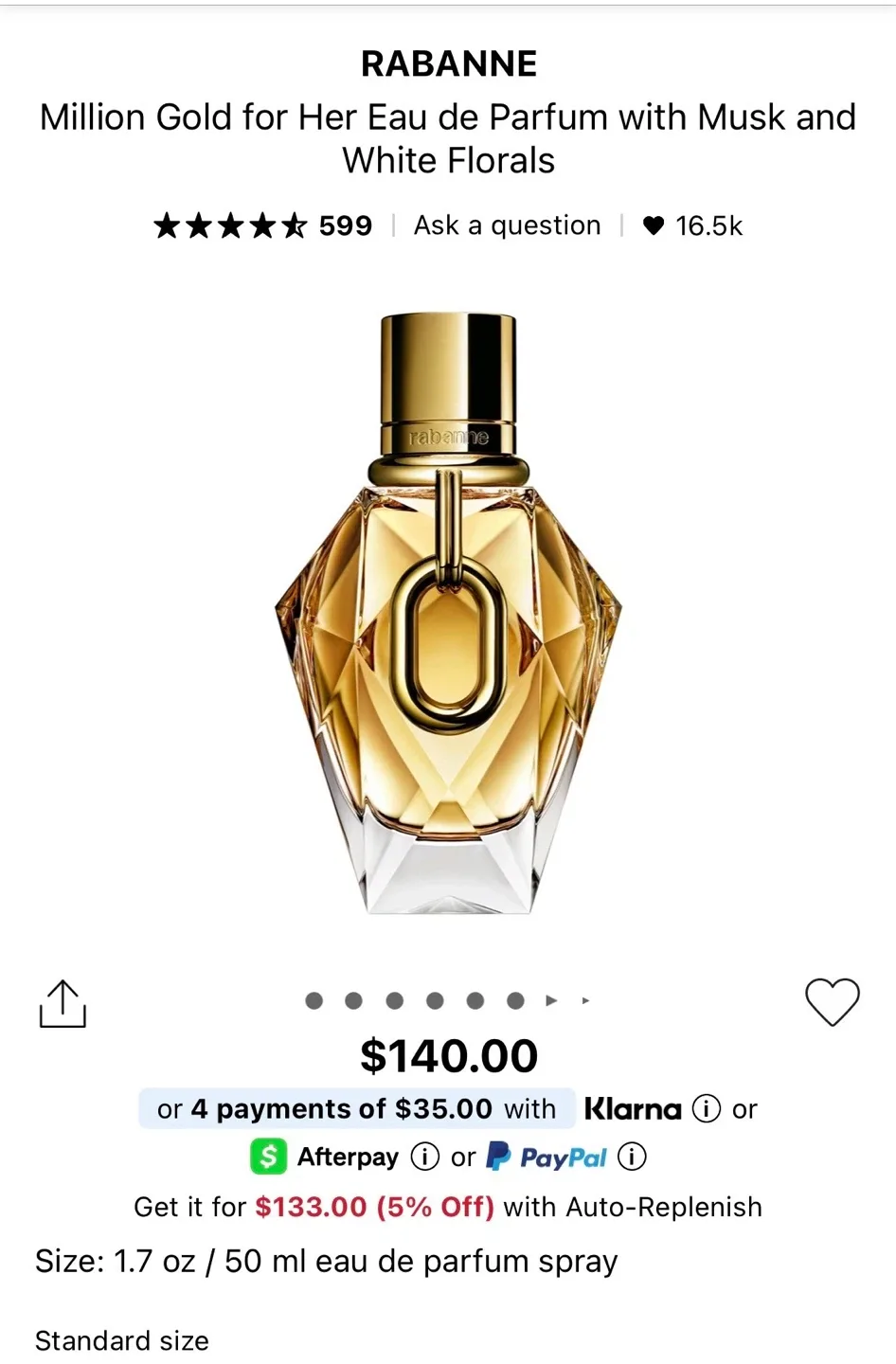 RABANNE Million Gold Eau de Parfum 1.7 oz image indicator(2)