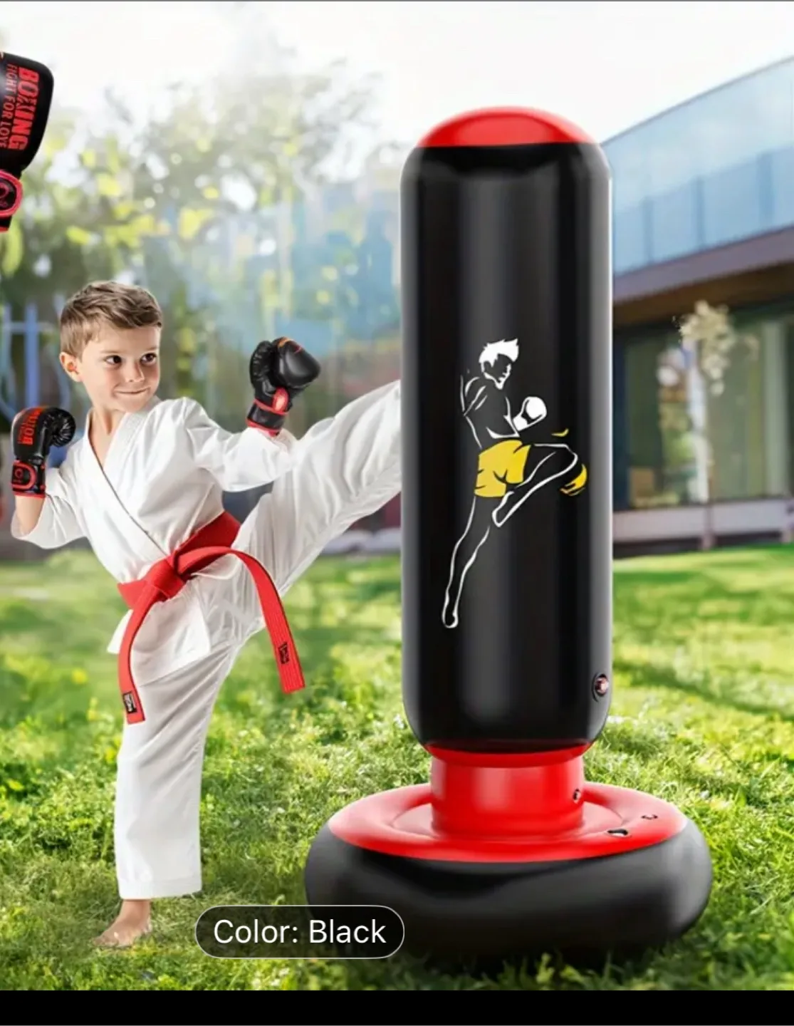 Inflatable Punching Bag - Black image indicator(2)