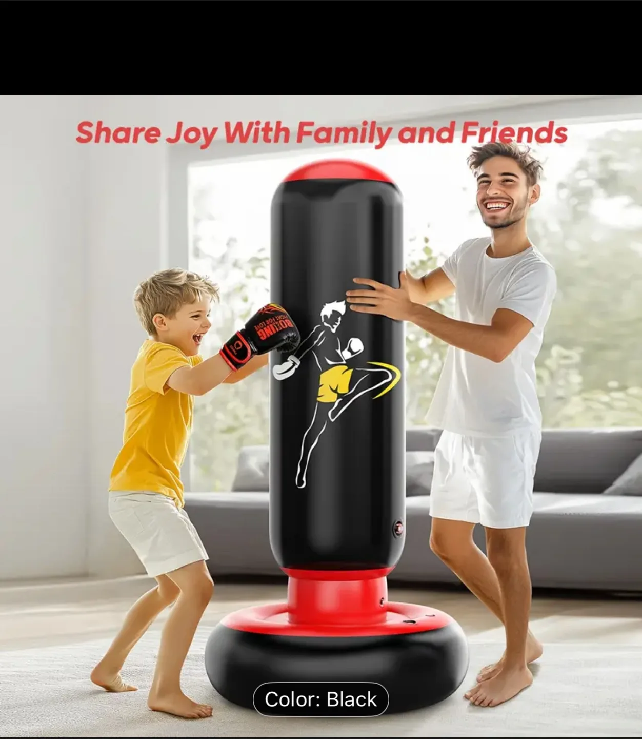 Inflatable Punching Bag - Black thumbnail