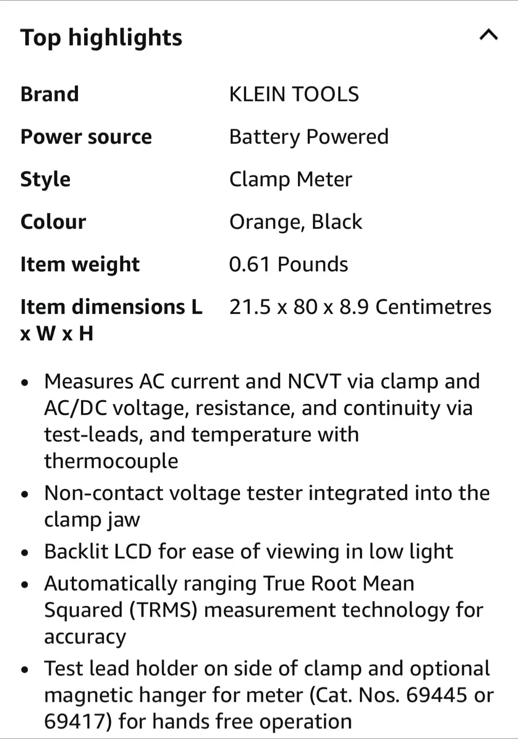 Klein Tools CL220 Digital Clamp Meter image indicator(2)
