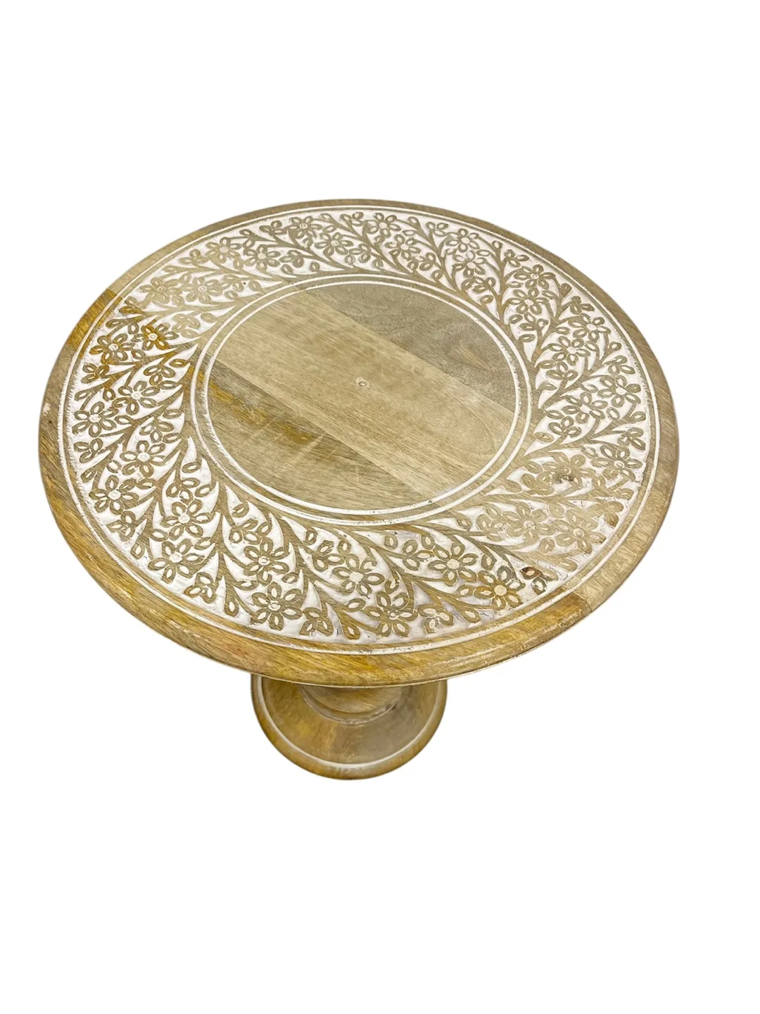 Wooden Pedestal Accent Table thumbnail