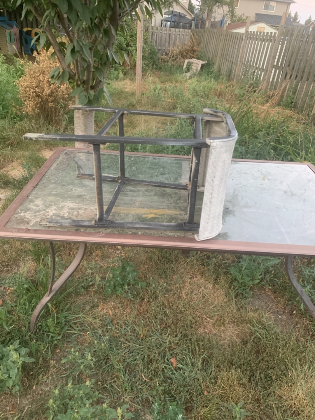 Glass table and chair