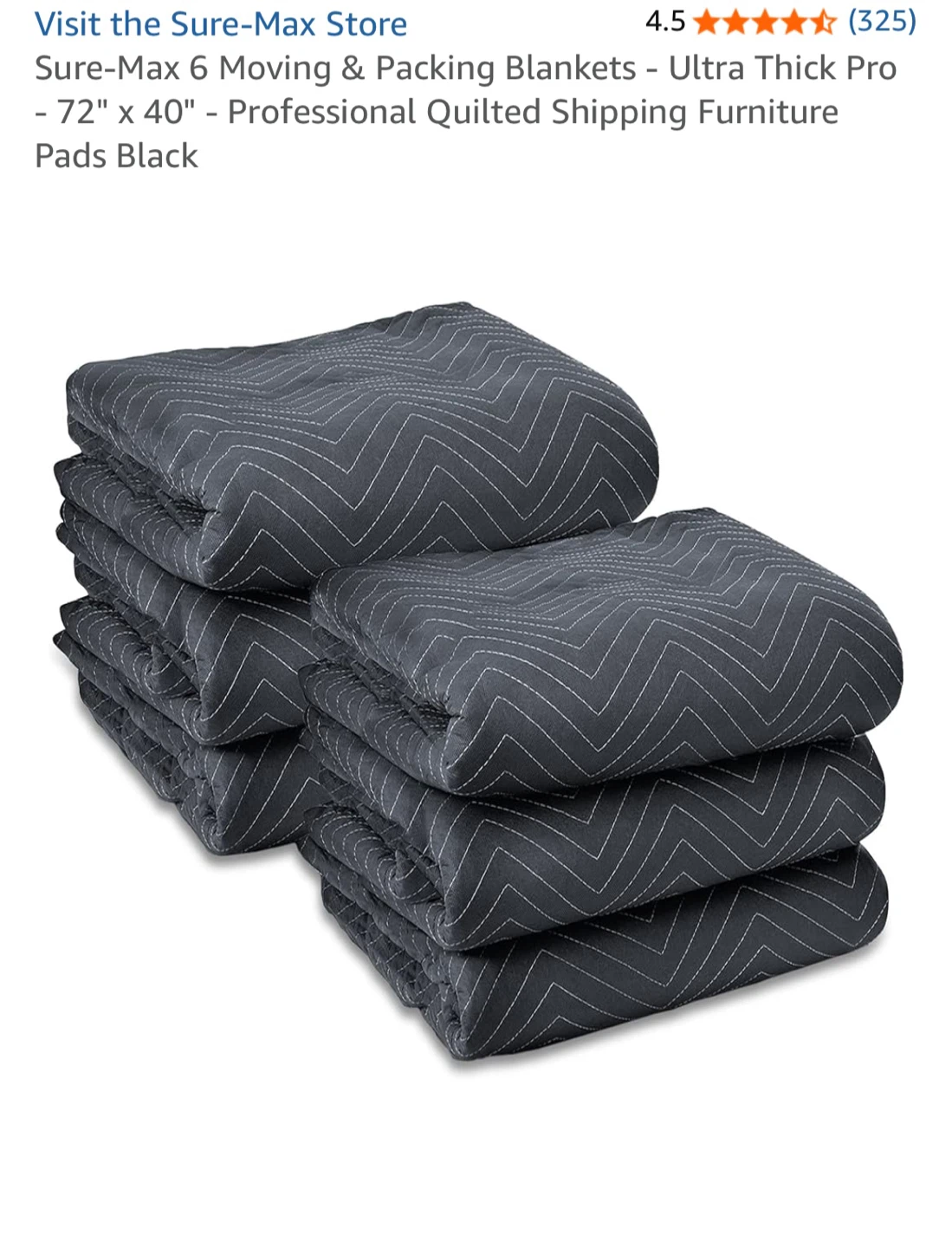 Sure-Max Moving Blankets - 72" x 40"