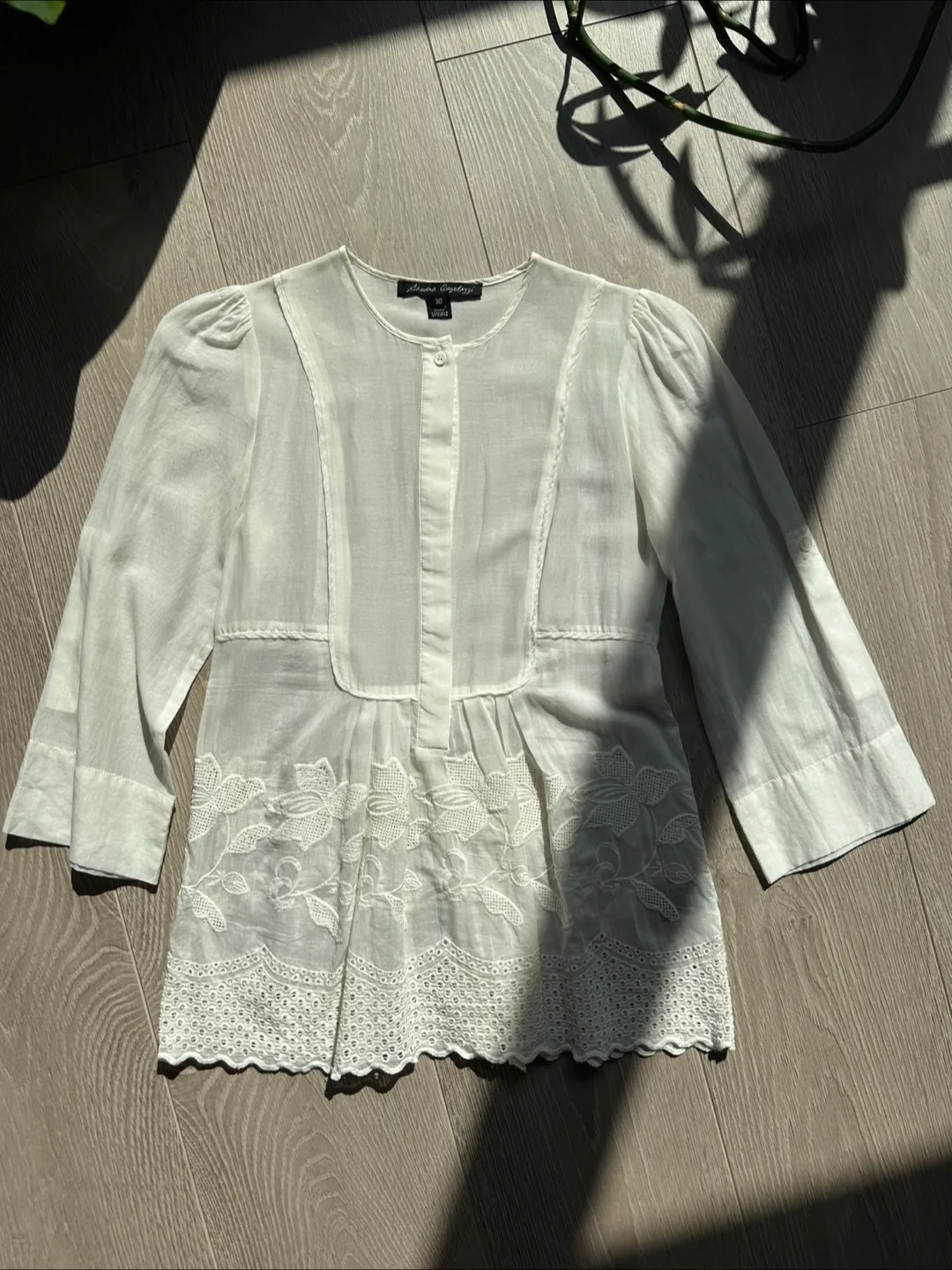 Sandra Angelozzi White Cotton/Silk Blouse thumbnail