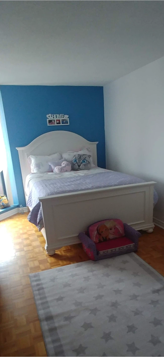 Queen size bed frame white