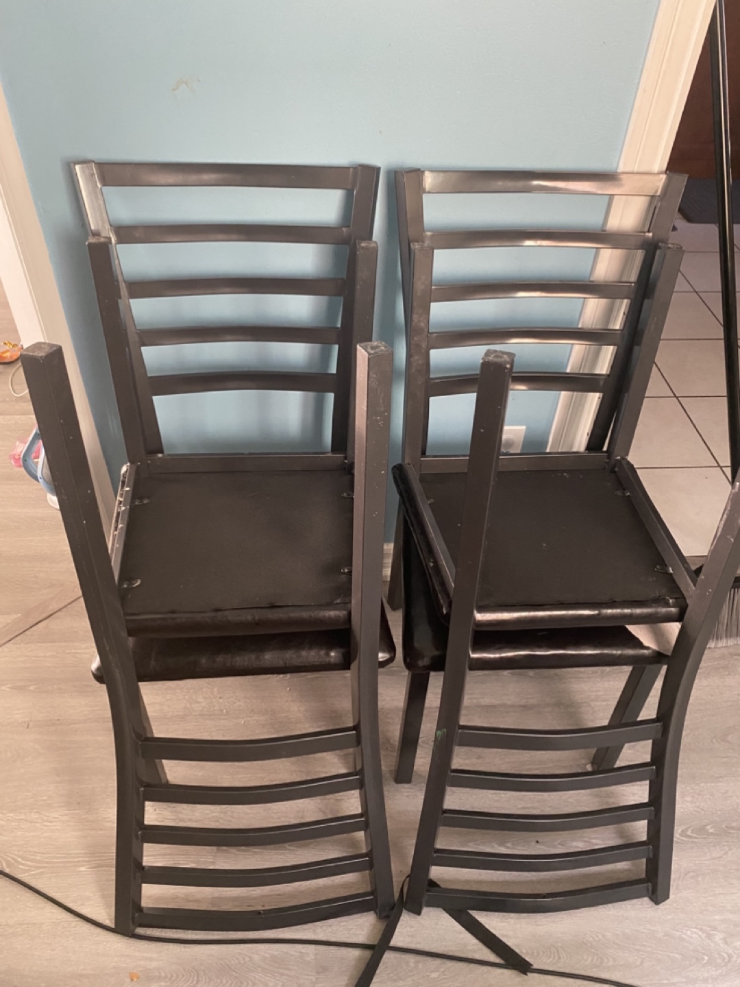 Dining Table with 4 Chairs - Black - photo 2