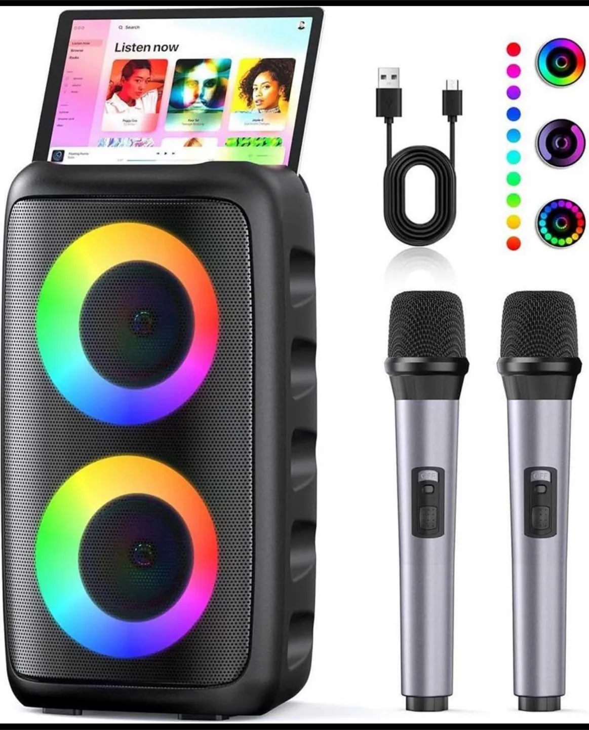 Portable Karaoke Speaker w/ Dual Mics thumbnail