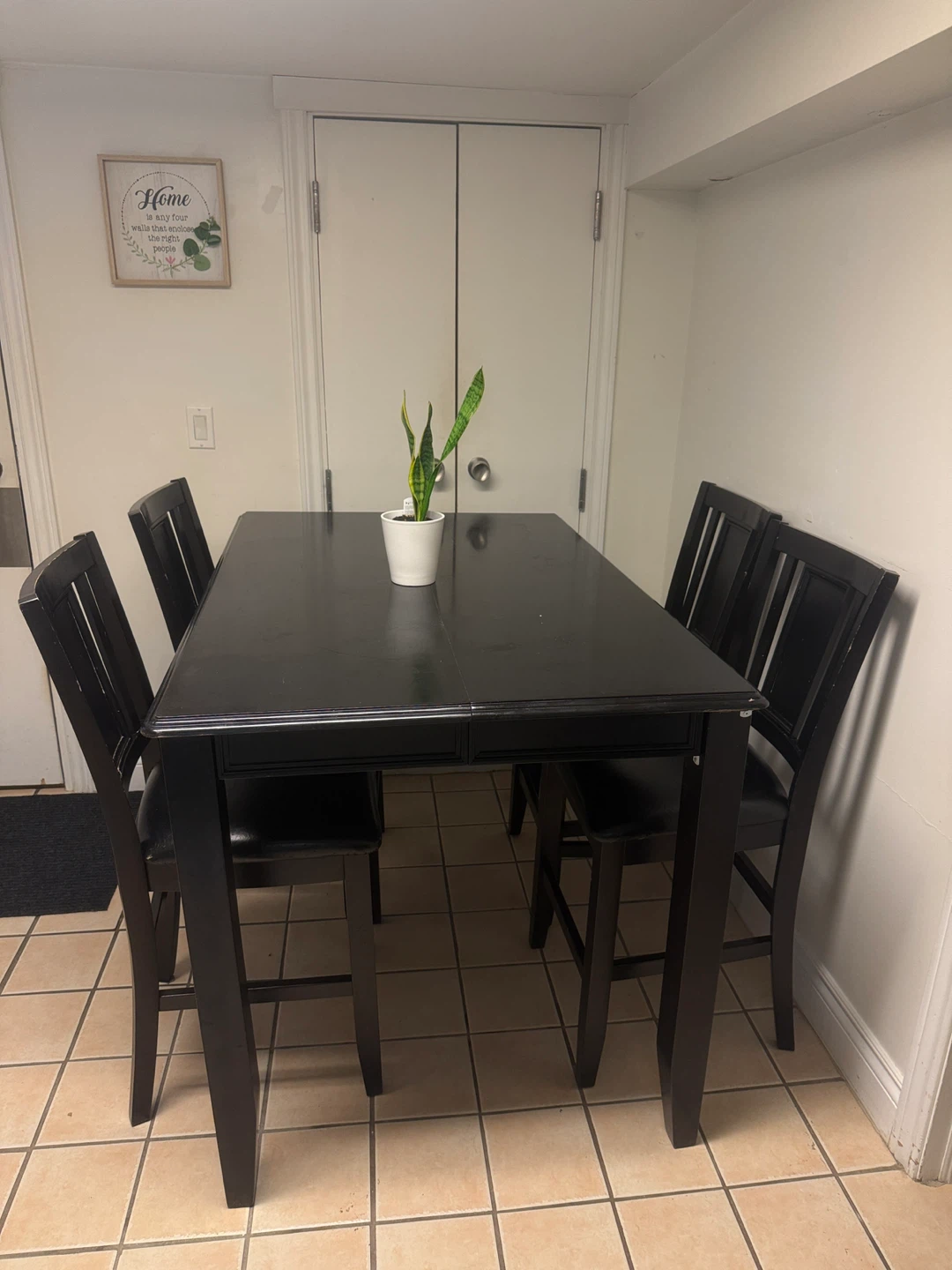 Black Dining Table with 4 Chairs - photo 2