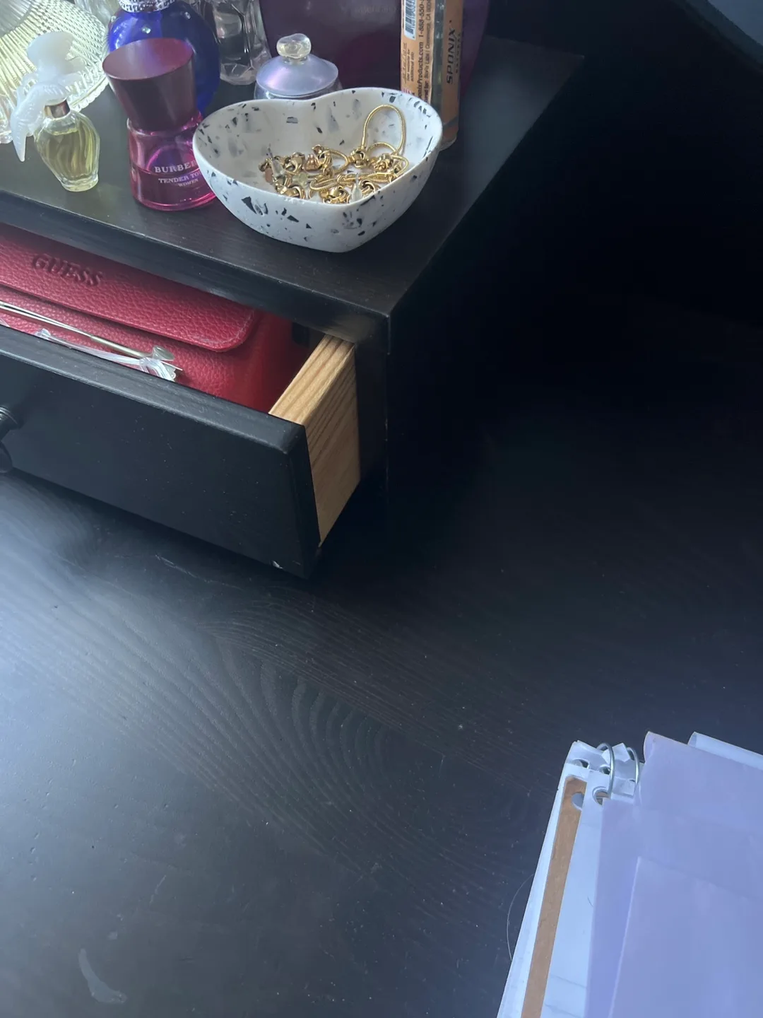 Black Vanity Desk with Mirror image indicator(3)