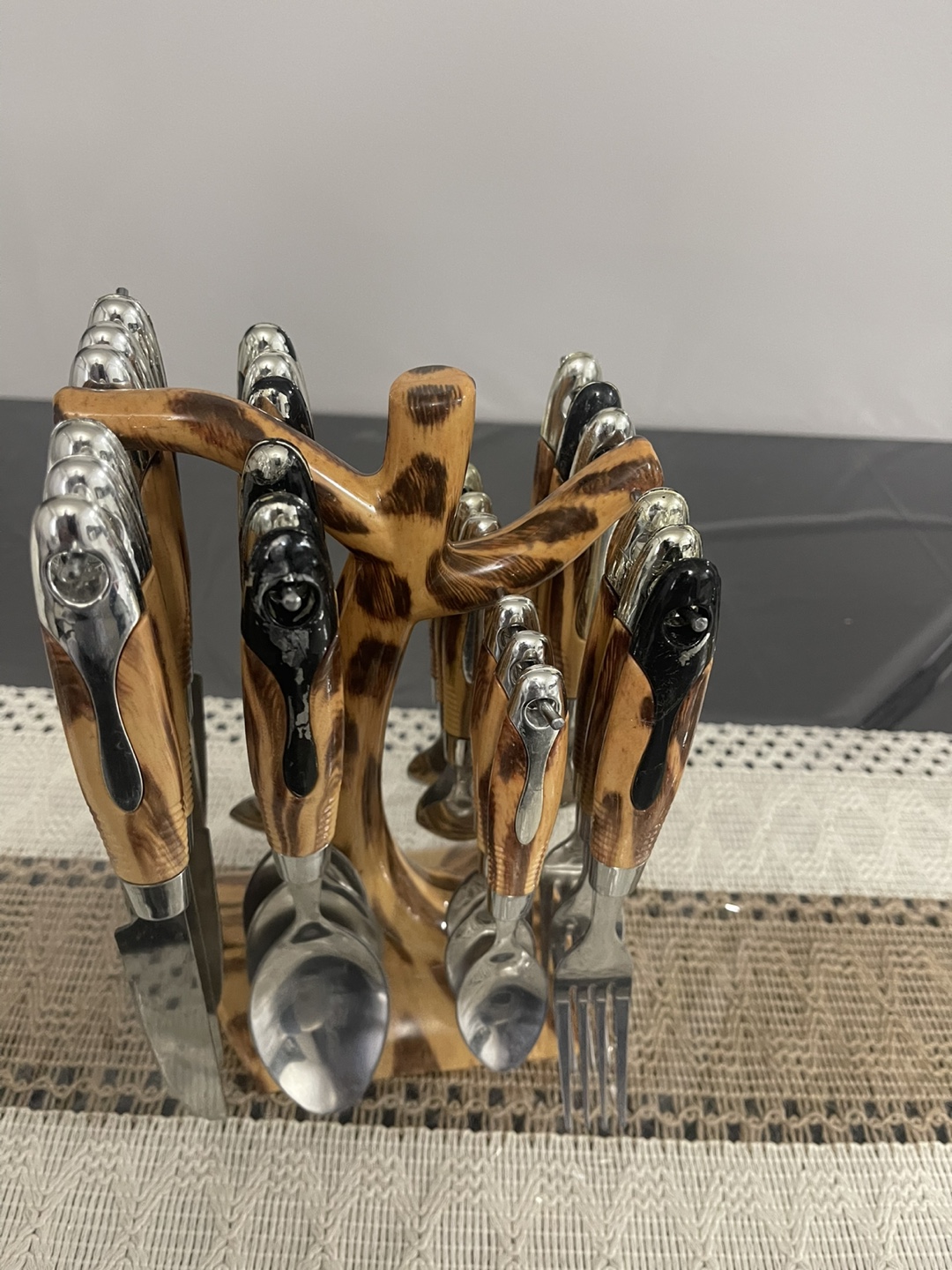 Cutlery Set with Wooden Stand Tree Style - photo 4
