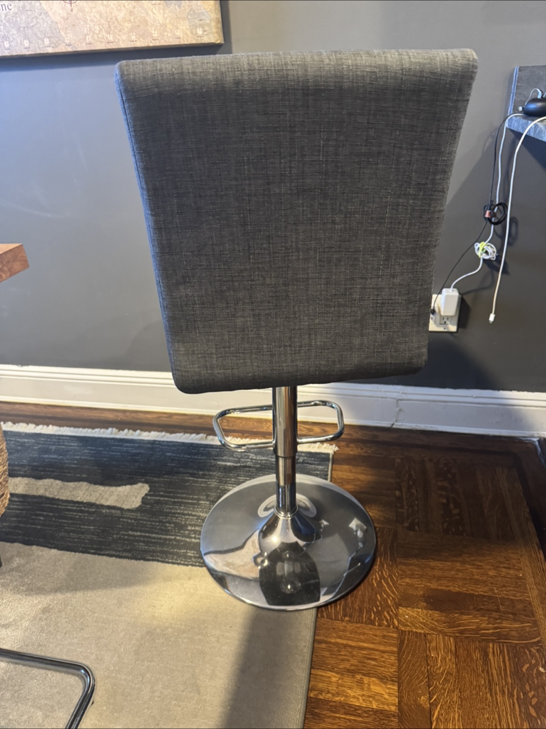 Gray Adjustable Height Bar Stool - photo 3
