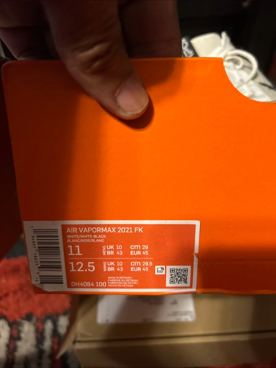 Nike Air Vapormax 2021 FK White/Black, Size 11 image indicator(5)