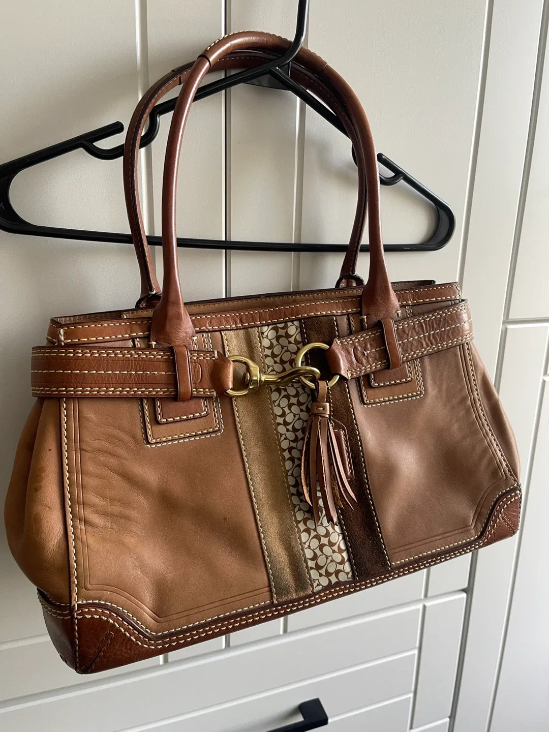 Coach Leather Satchel Purse thumbnail
