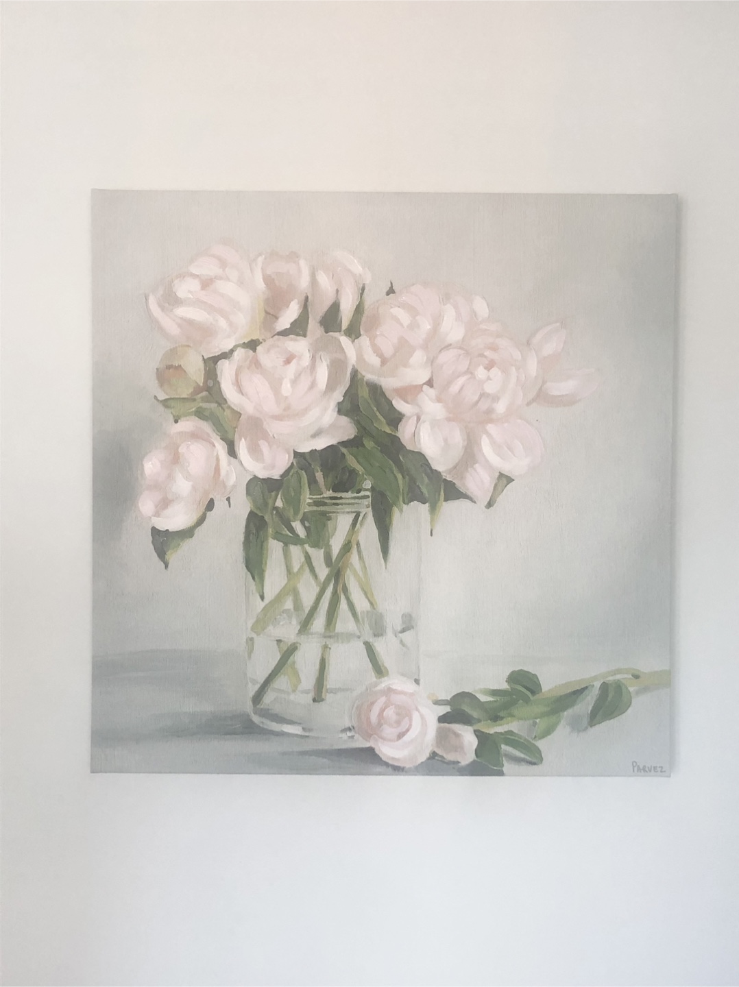 Large canvas print - vase of roses