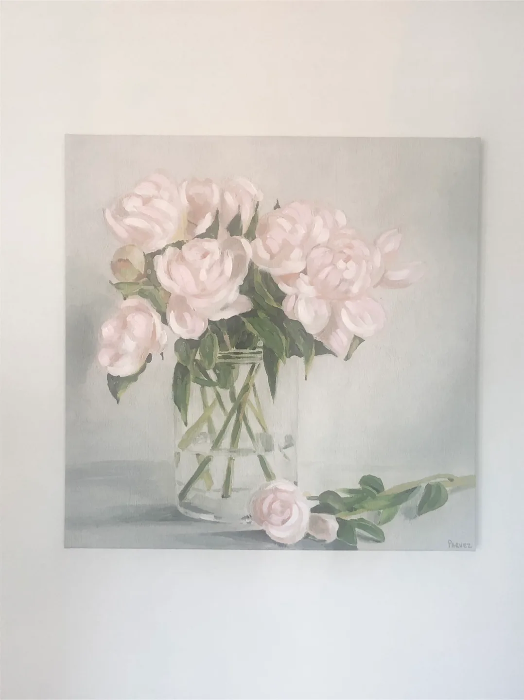 Large canvas print - vase of roses thumbnail