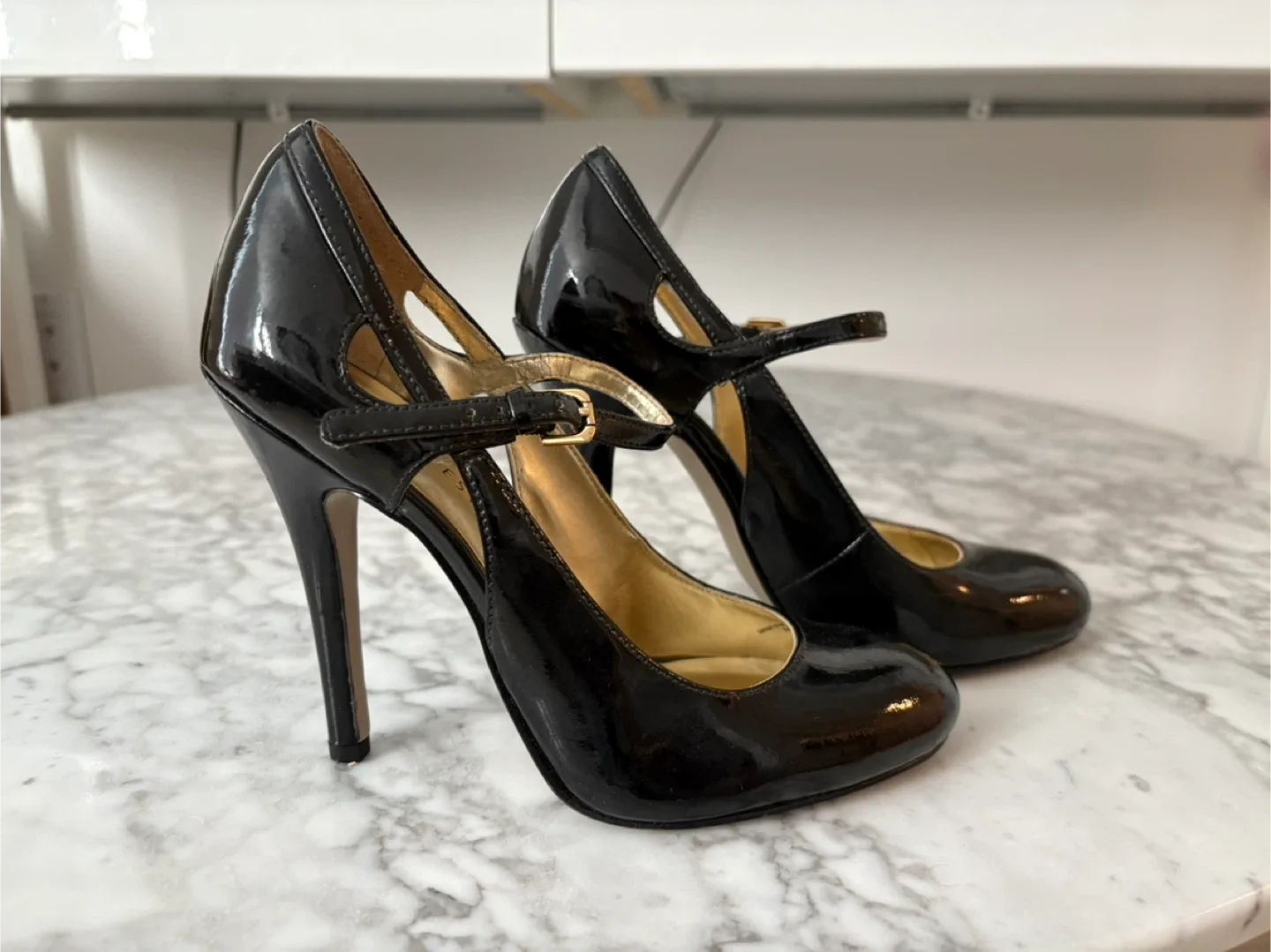 Nine West Black Patent Leather Heels, Size 5 thumbnail