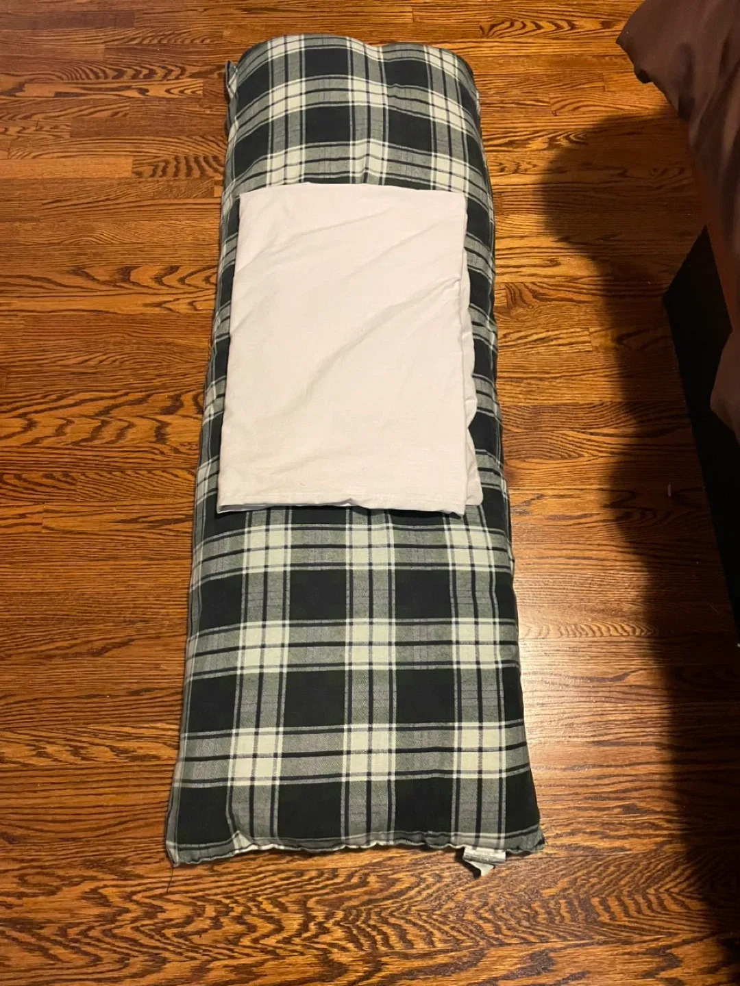 Plaid Body Pillow with White Cover image indicator(2)