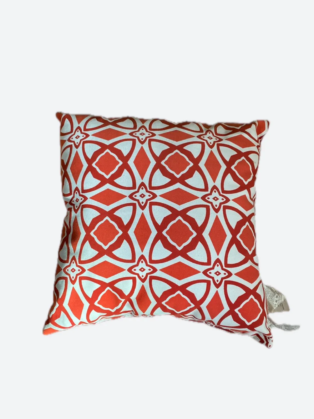Orange & White Patterned Throw Pillow thumbnail