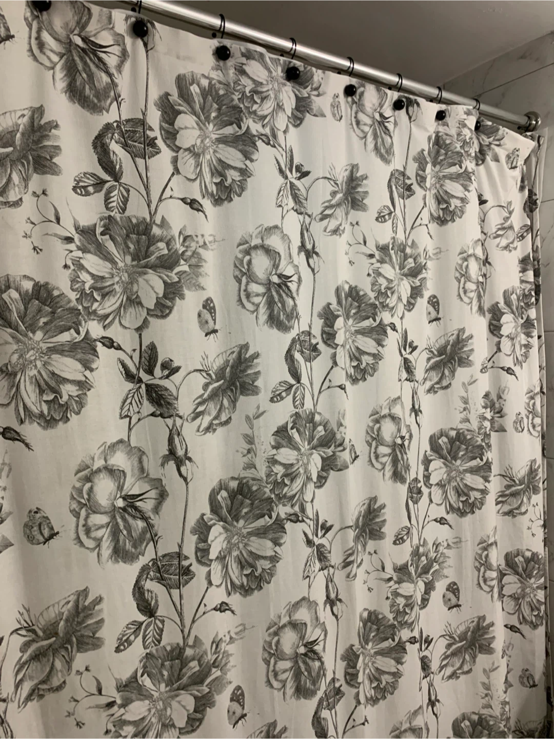 Ralph Lauren Floral Shower Curtain and hangers