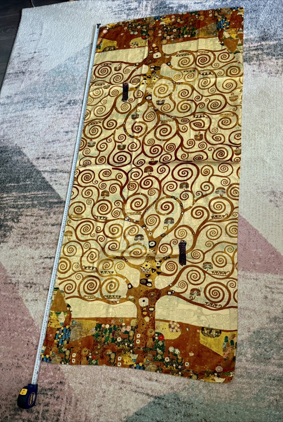 Silk Klimt Tree of Life Tapestry Table Runner or Wall Hanging