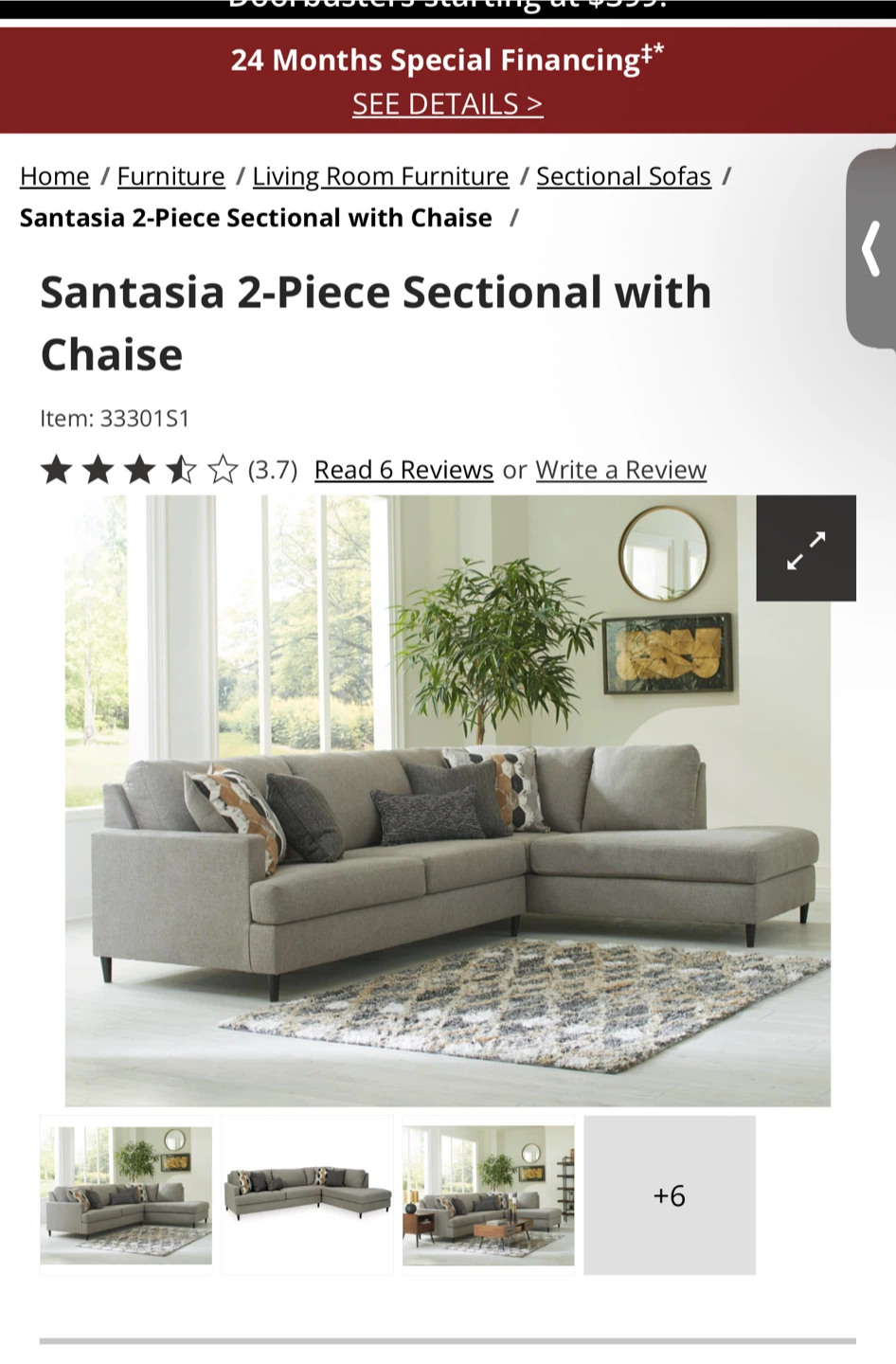 Gray Sectional Sofa from Ashley - photo 4