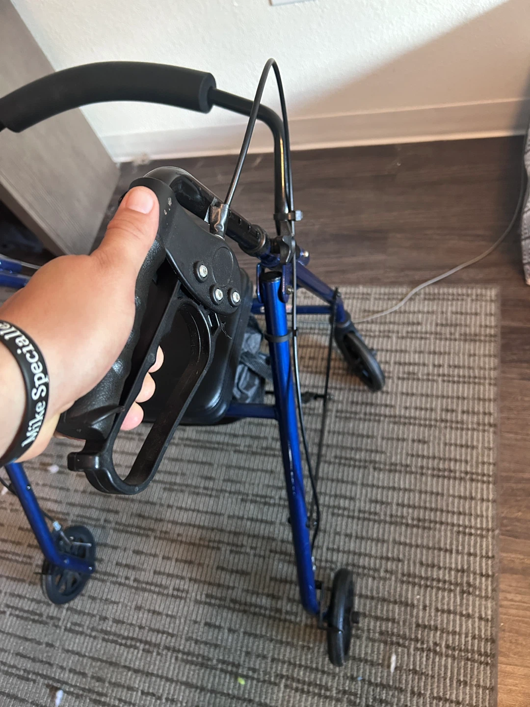 Blue Folding Walker with Seat - photo 4