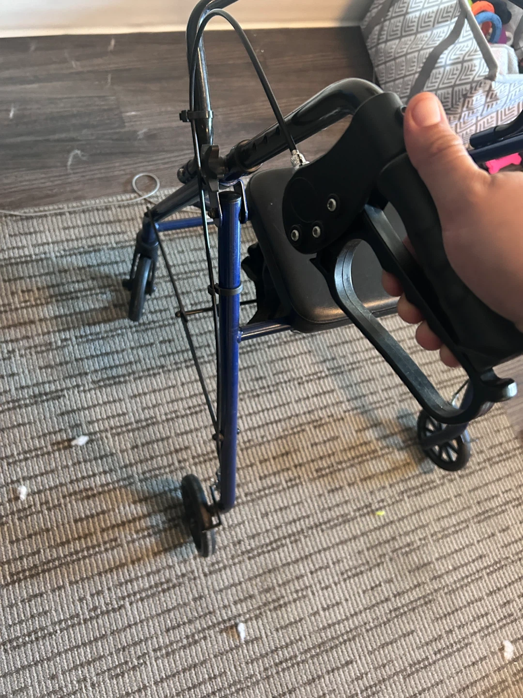 Blue Folding Walker with Seat - photo 3