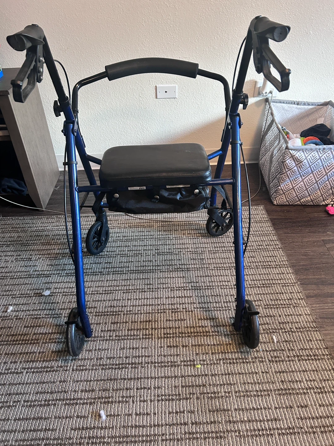 Blue Folding Walker with Seat - photo 2