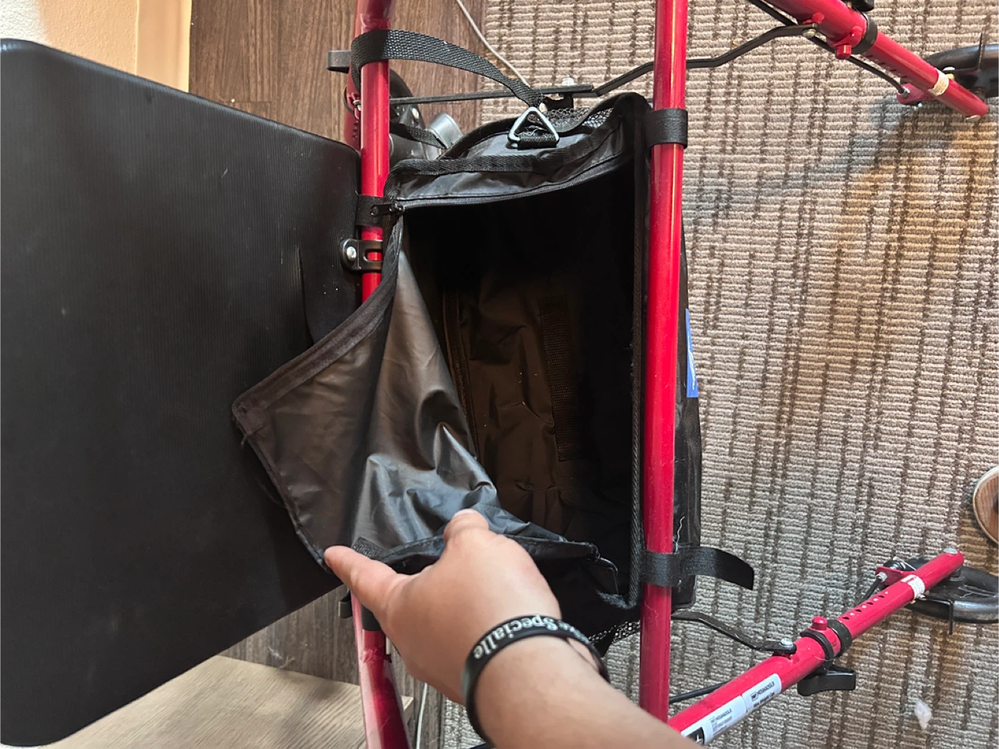 Medline Red Folding Walker with Seat - photo 3