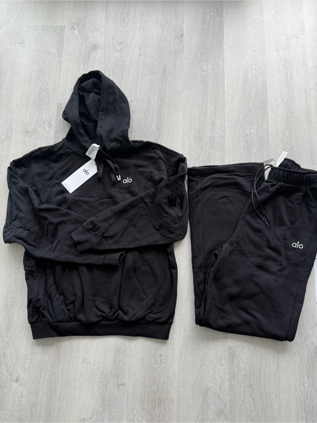 ALO Accolade Sweatpants and Hoodie Set-Black