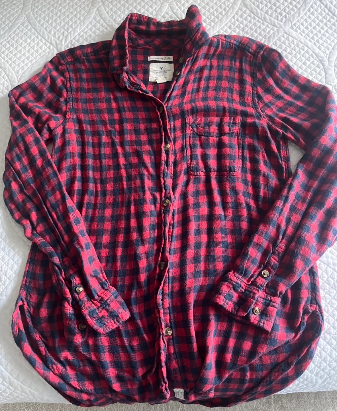 American Eagle Boyfriend Fit Plaid Shirt thumbnail