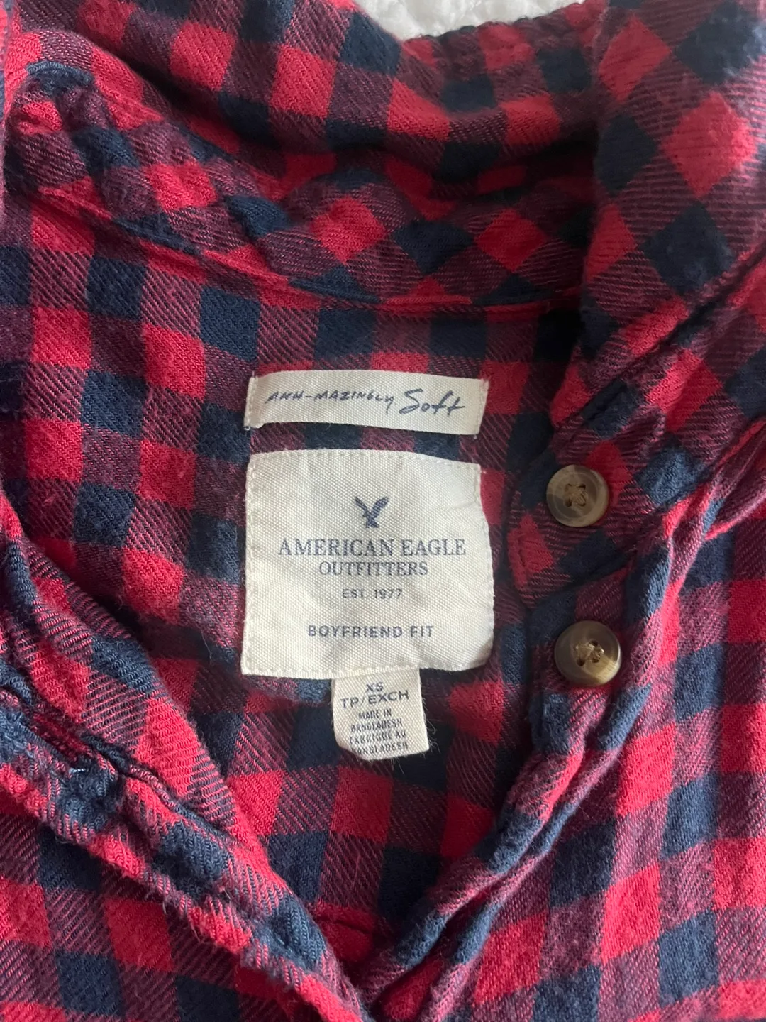 American Eagle Boyfriend Fit Plaid Shirt image indicator(3)