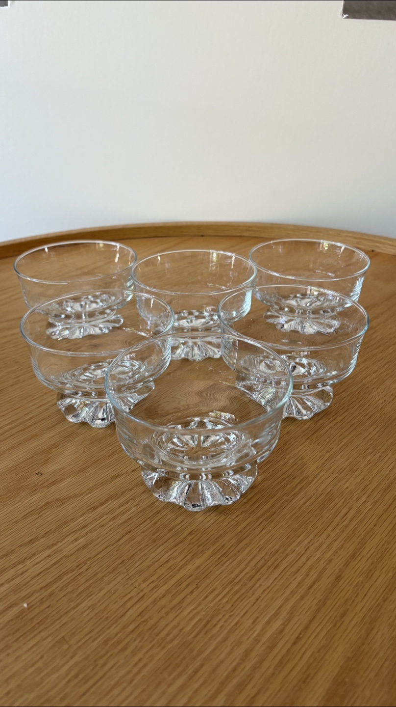 Set of 6 Clear Glass Dessert Bowls - photo 2