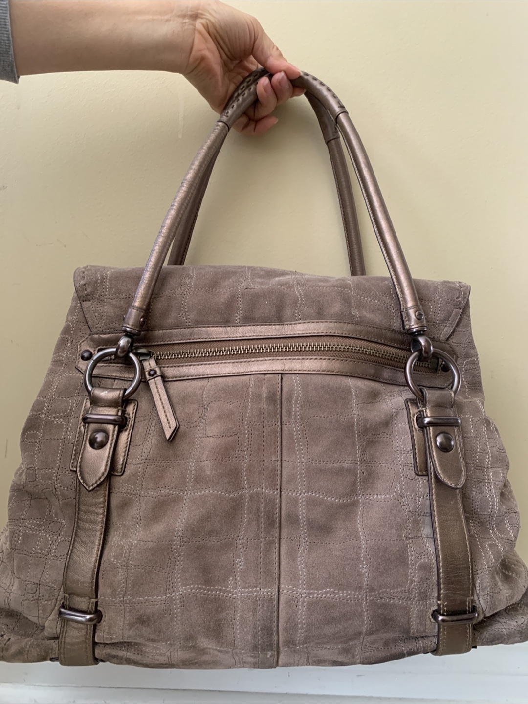Coach Suede Leather Tote Bag - photo 2