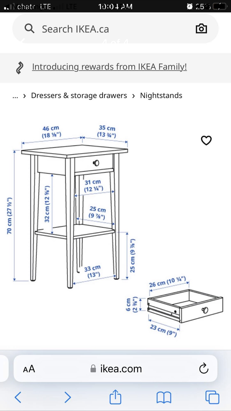 IKEA White Nightstand/ side table - photo 2