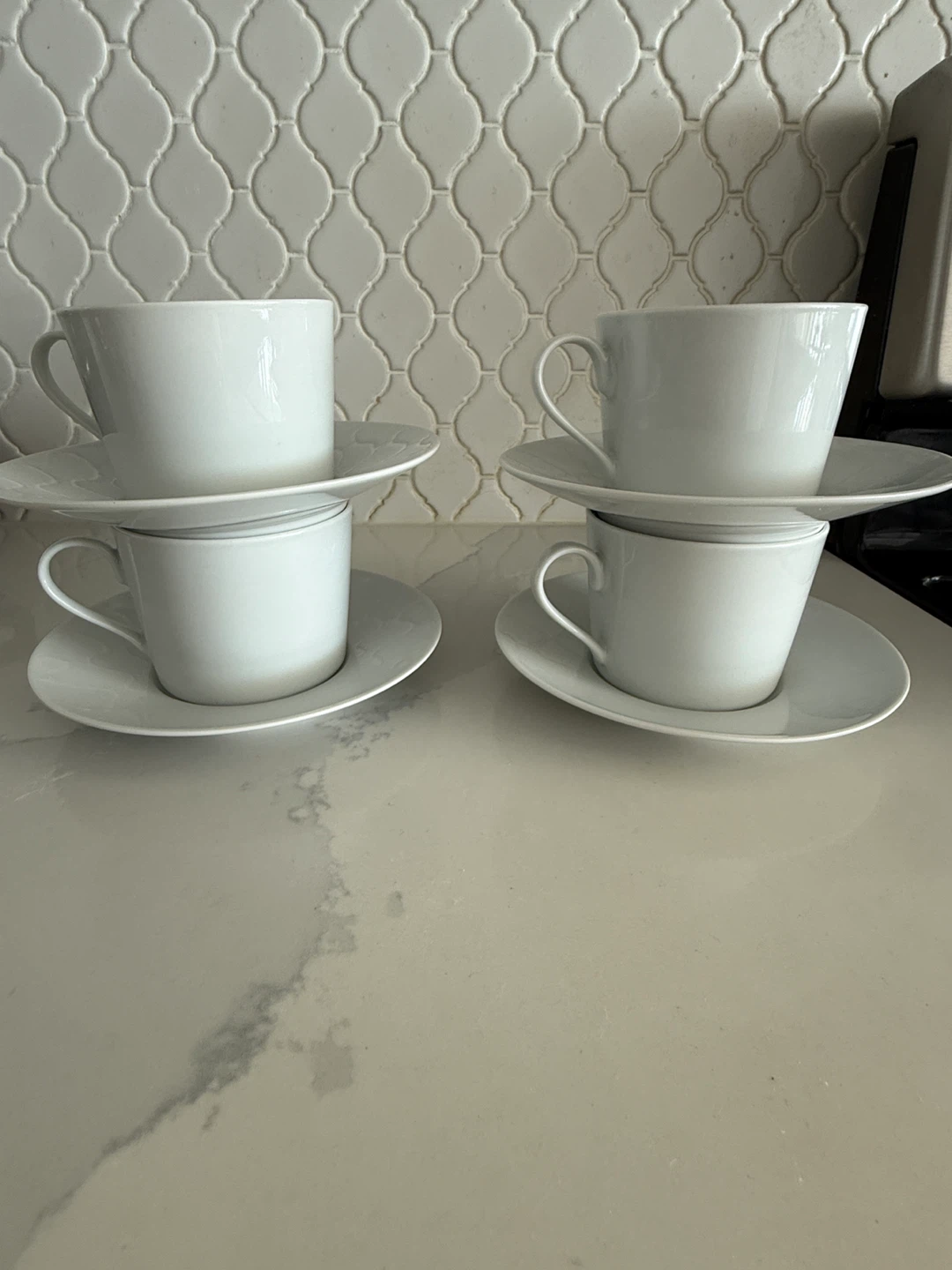 White Cup and Saucer Set