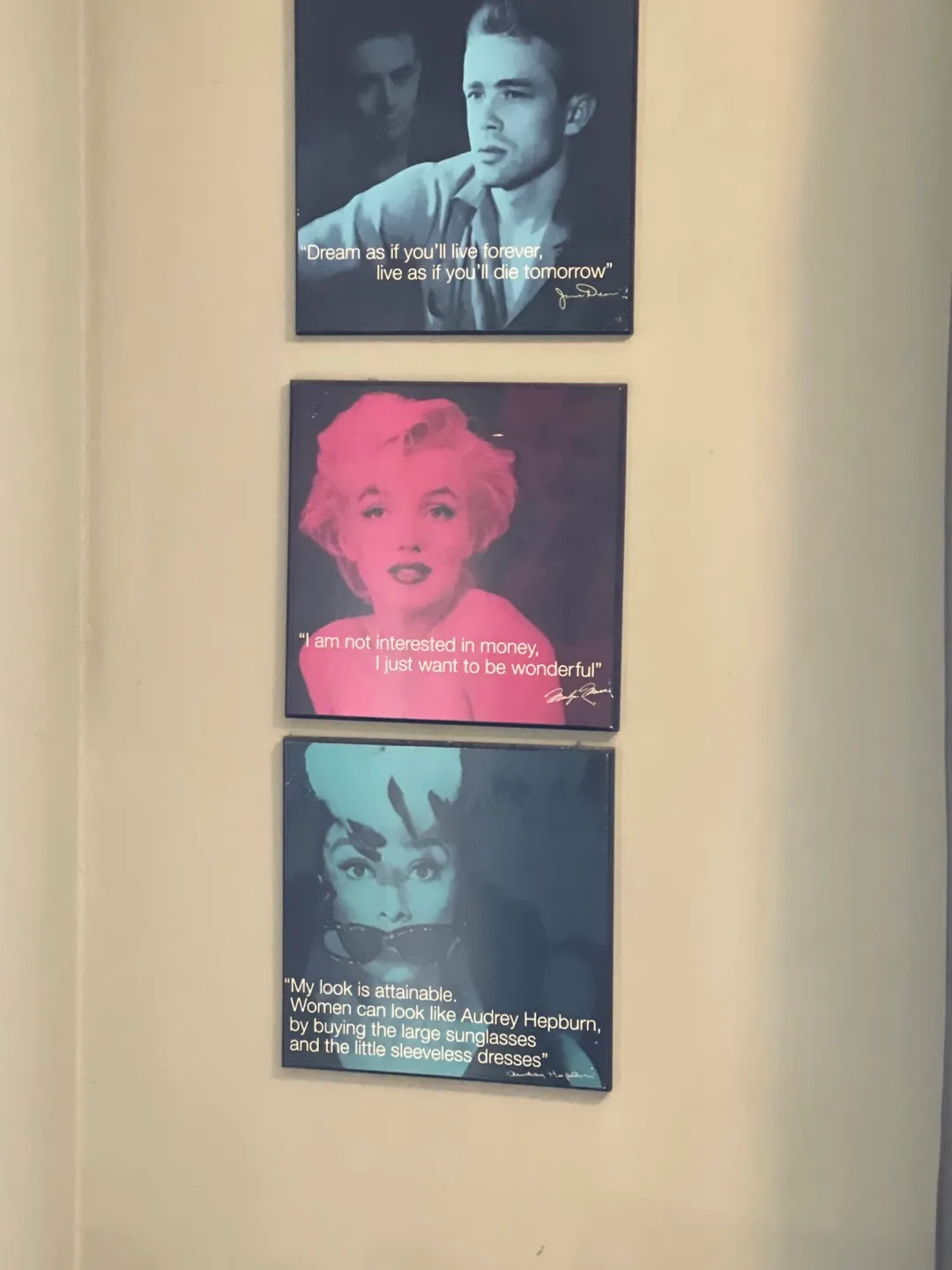 Wall Art with James Dean and Marilyn Monroe Quotes image indicator(5)