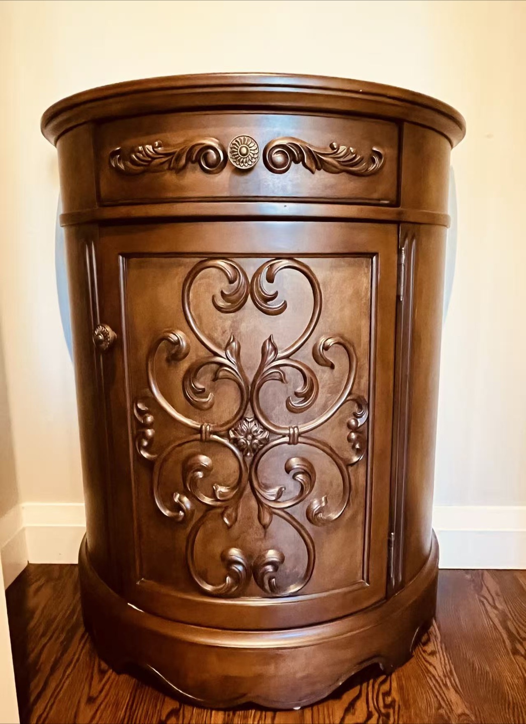 Brown Wooden round  Cabinet