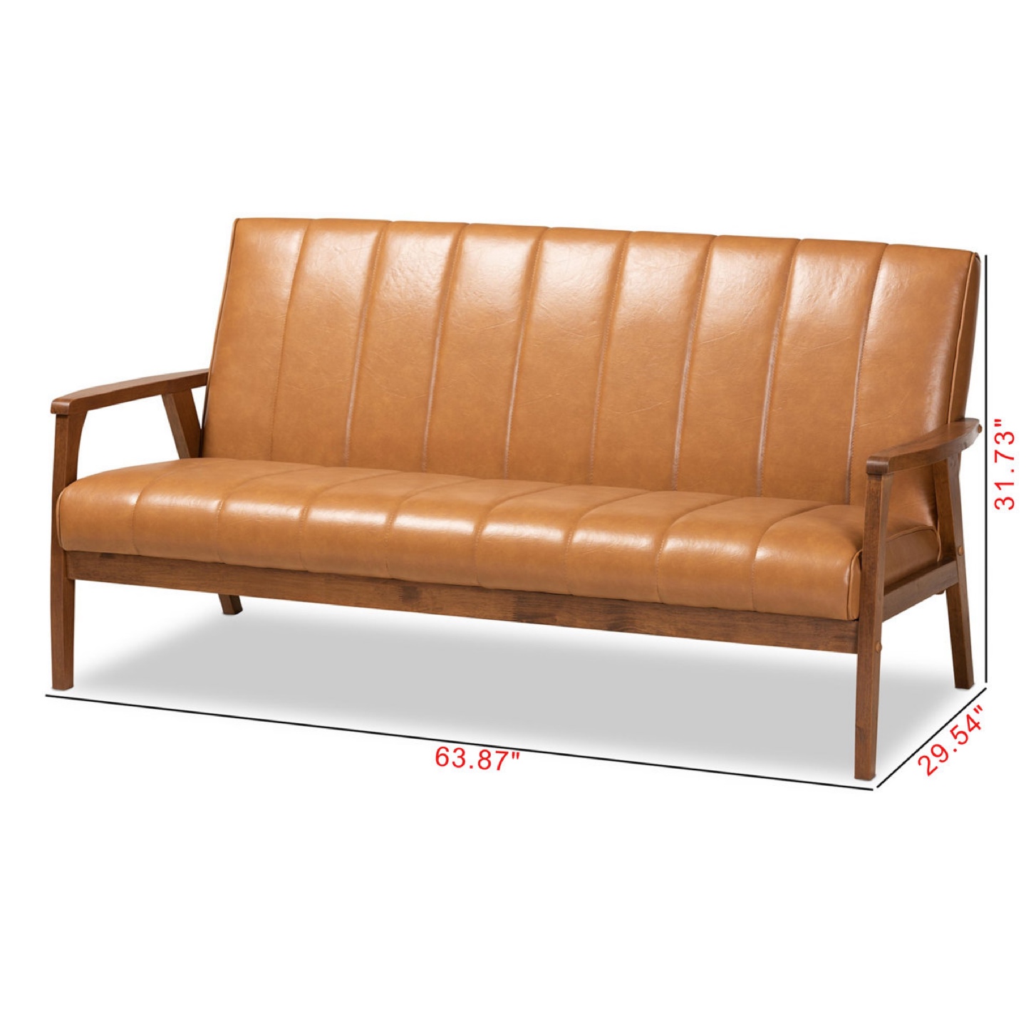 New Mid Century Modern Upholstered 3 Seat Sofa - photo 4