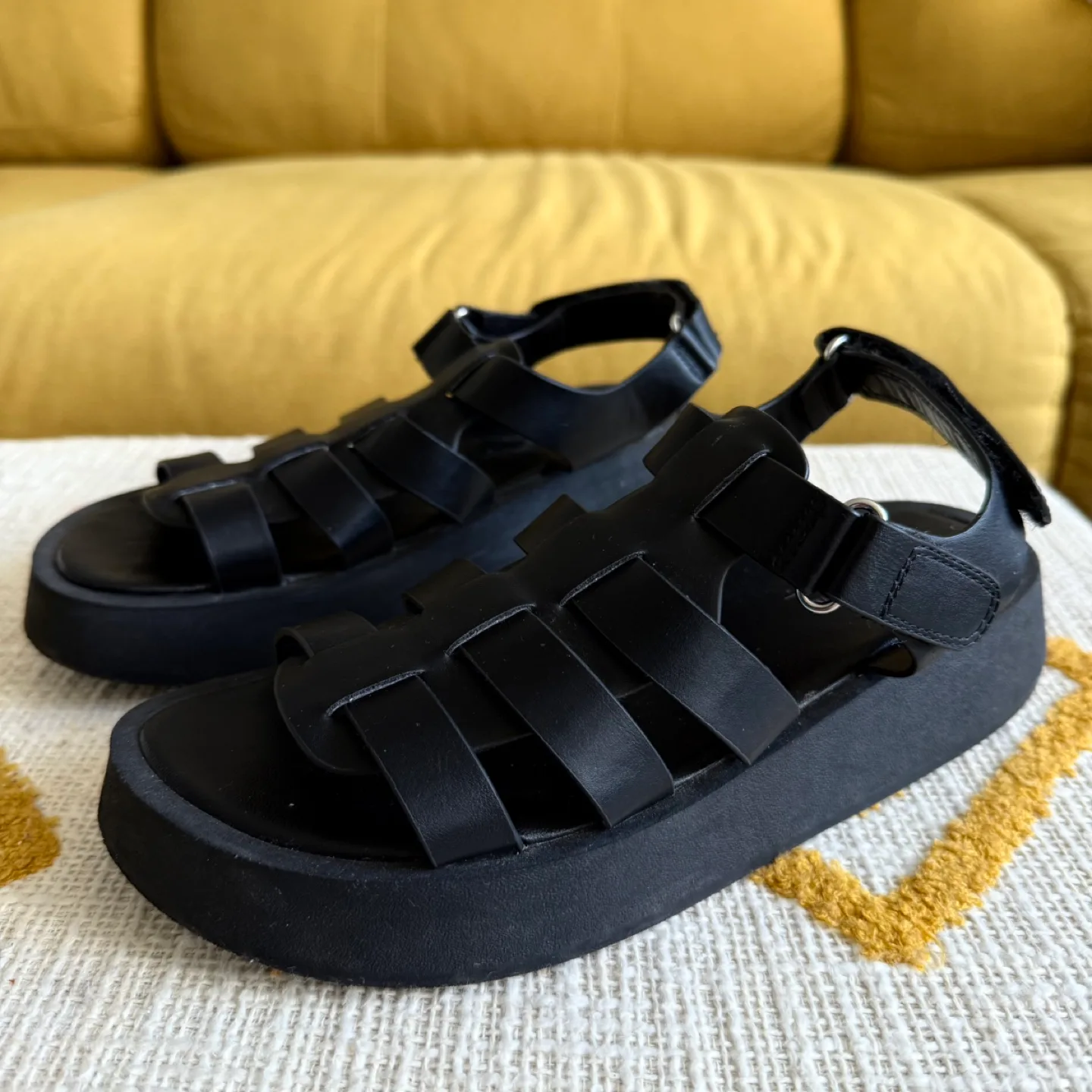Black Vegan Sandals - Size 7 thumbnail