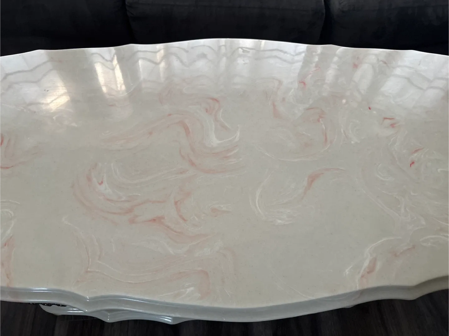 Oval Coffee Table with Marble-like Top image indicator(3)