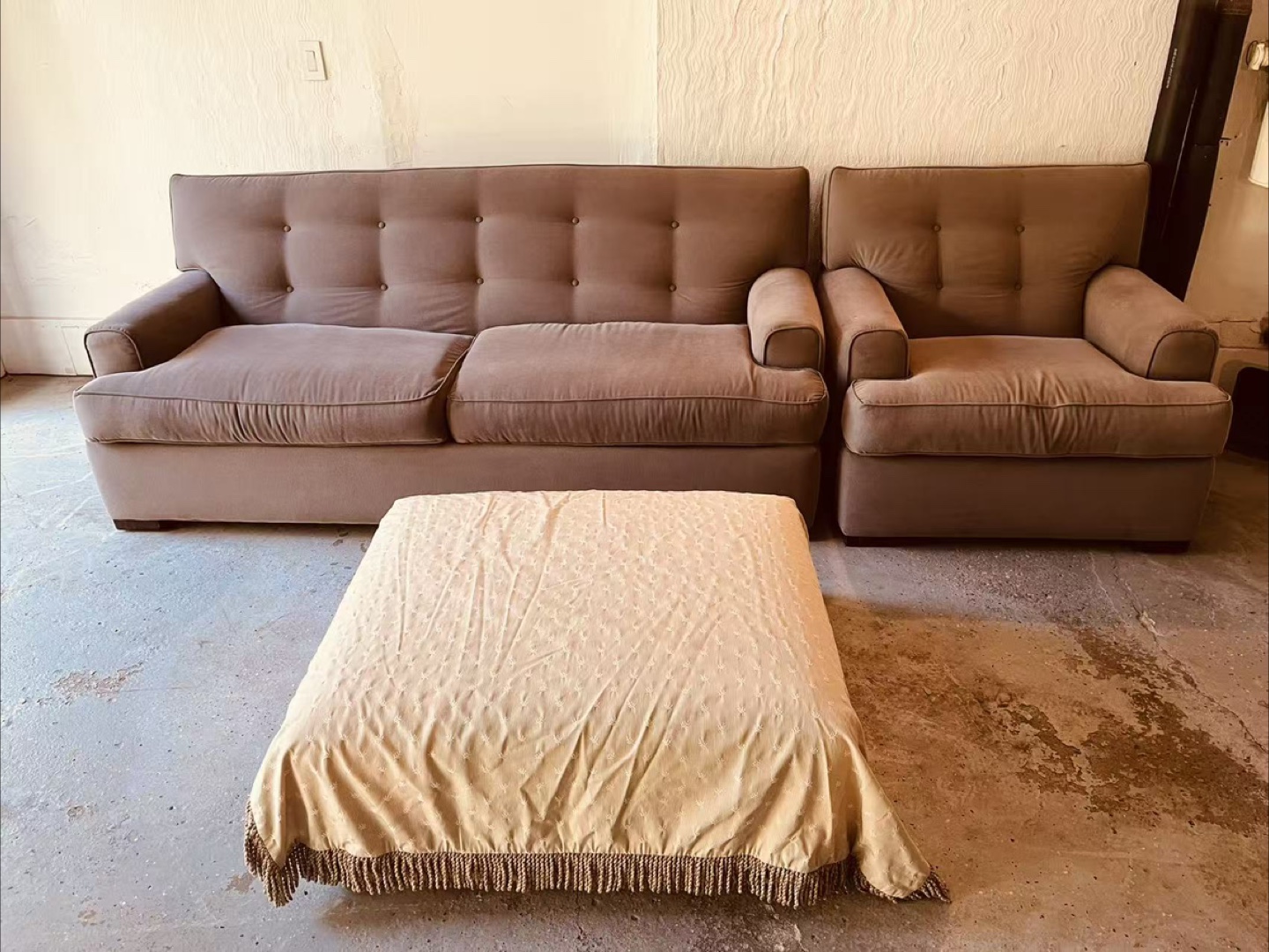 Sofa, Armchair & Ottoman Set - Taupe