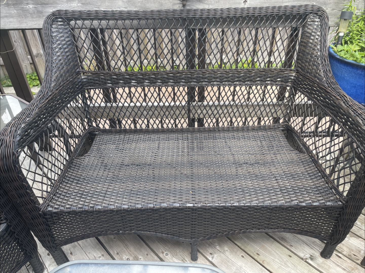 Wicker Loveseat Outdoor Bench