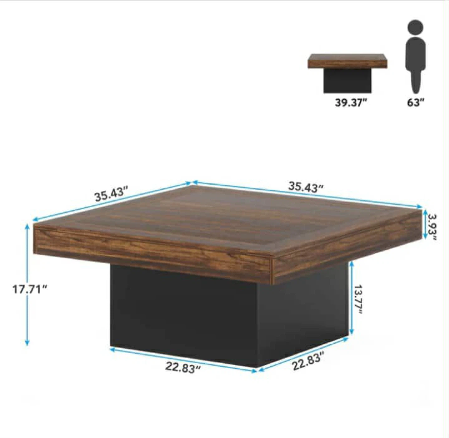 Wood Coffee Table with LED Light - photo 4