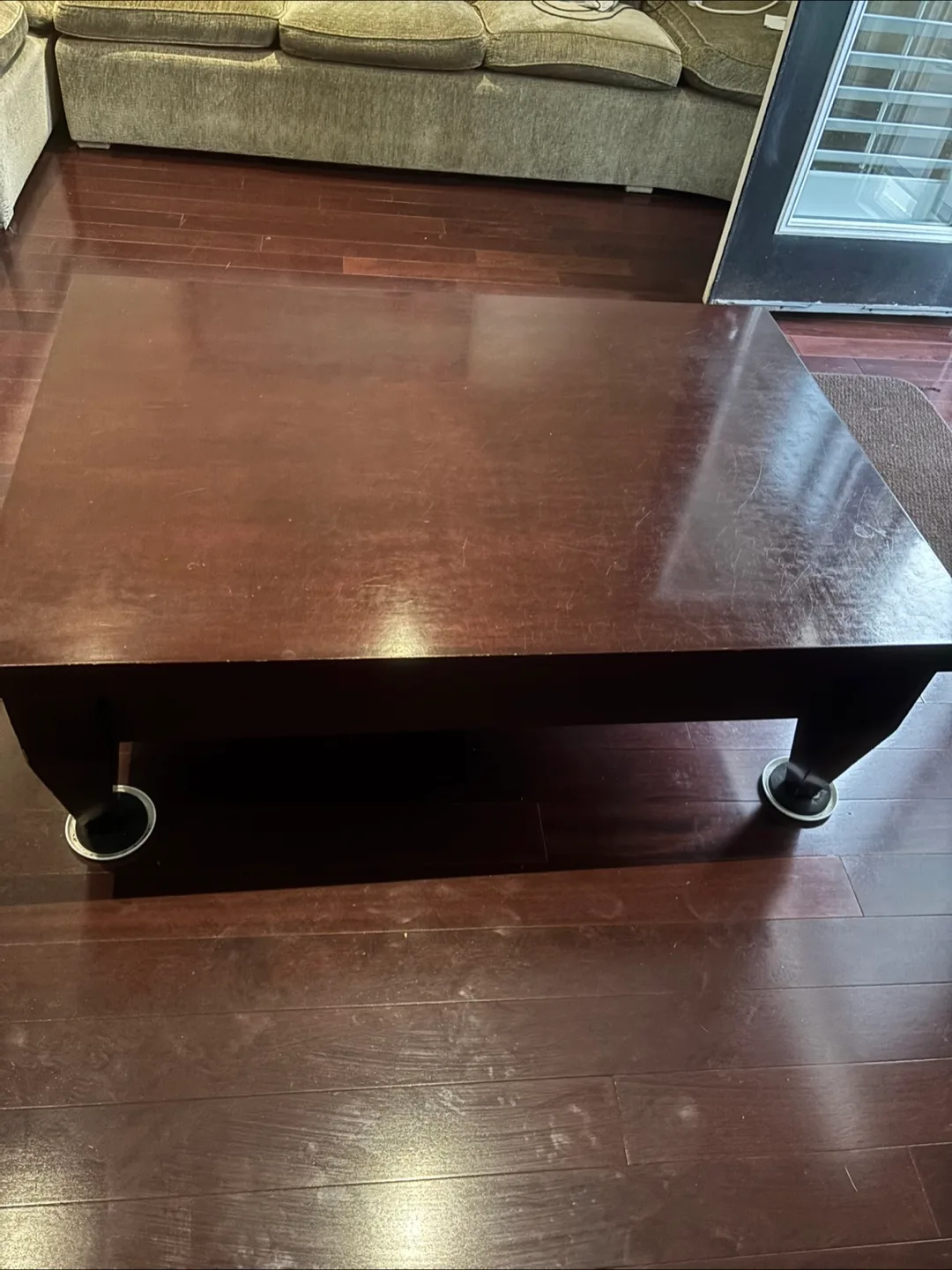 Dark Brown Wood Coffee Table thumbnail