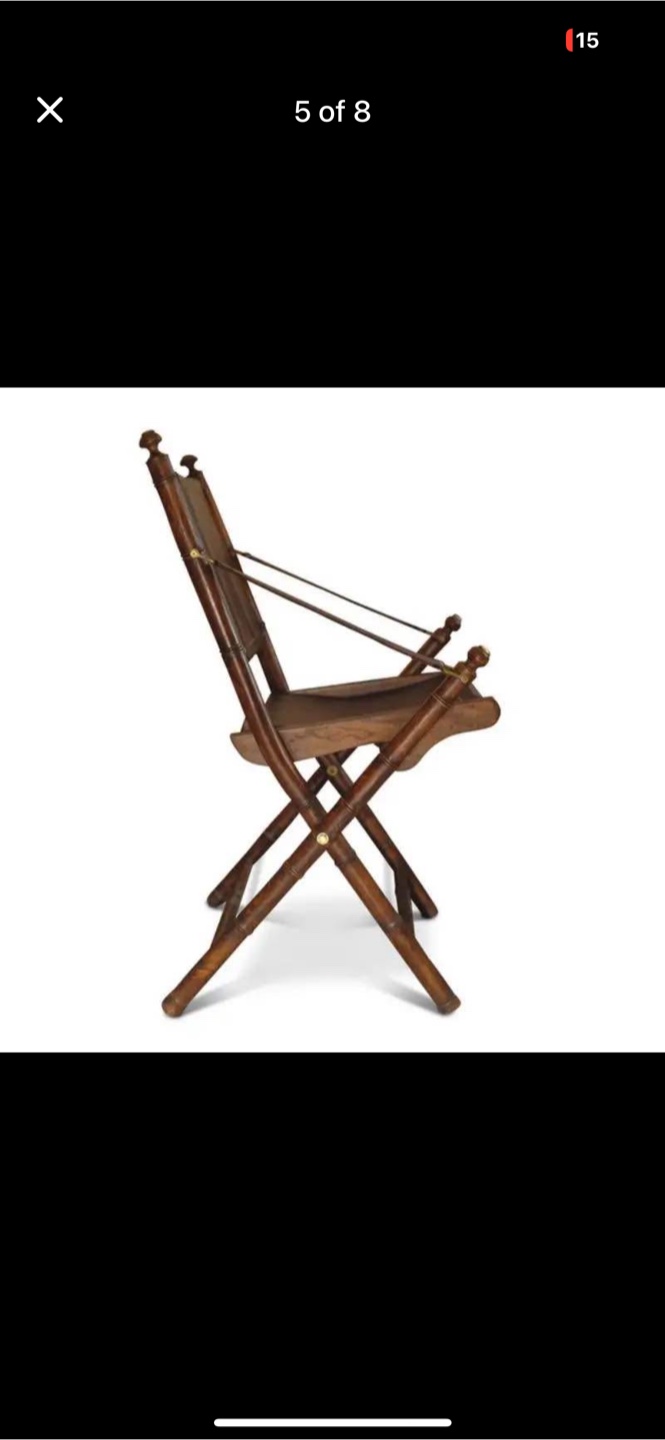MCM RSP 2100$ Bamboo Folding Chair with Leather Seat - photo 5