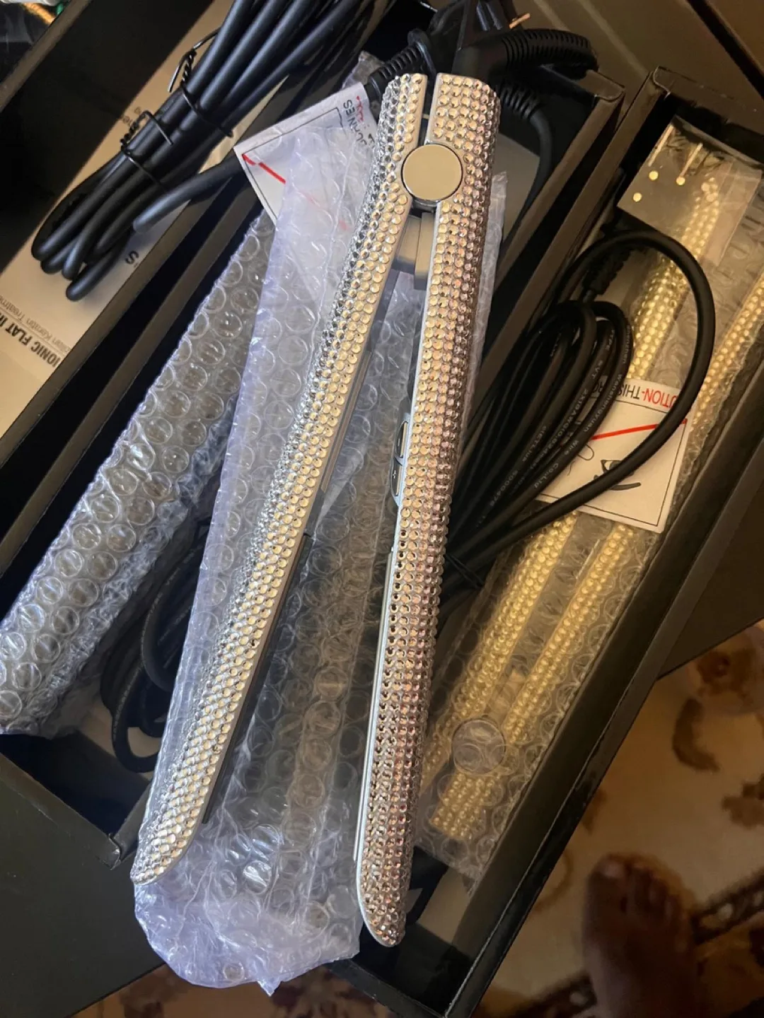 Bling Hair Straightener - Rhinestone Flat Iron Hair Straightener image indicator(4)